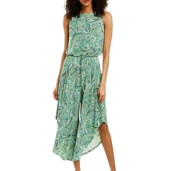 London Times Gwynnie Jumpsuit Cropped Asymmetrical Leg NWT 16